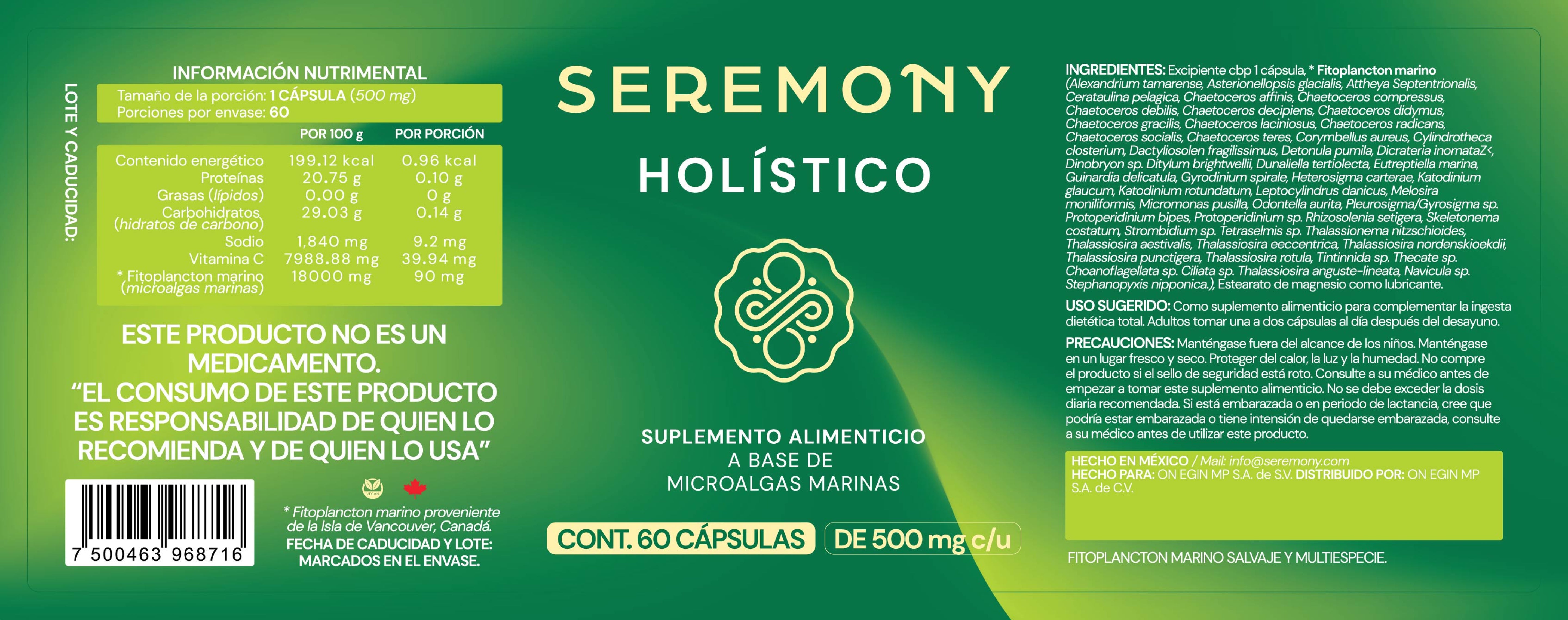 Holistico | suplemento de vitaminas y aminoácidos esenciales