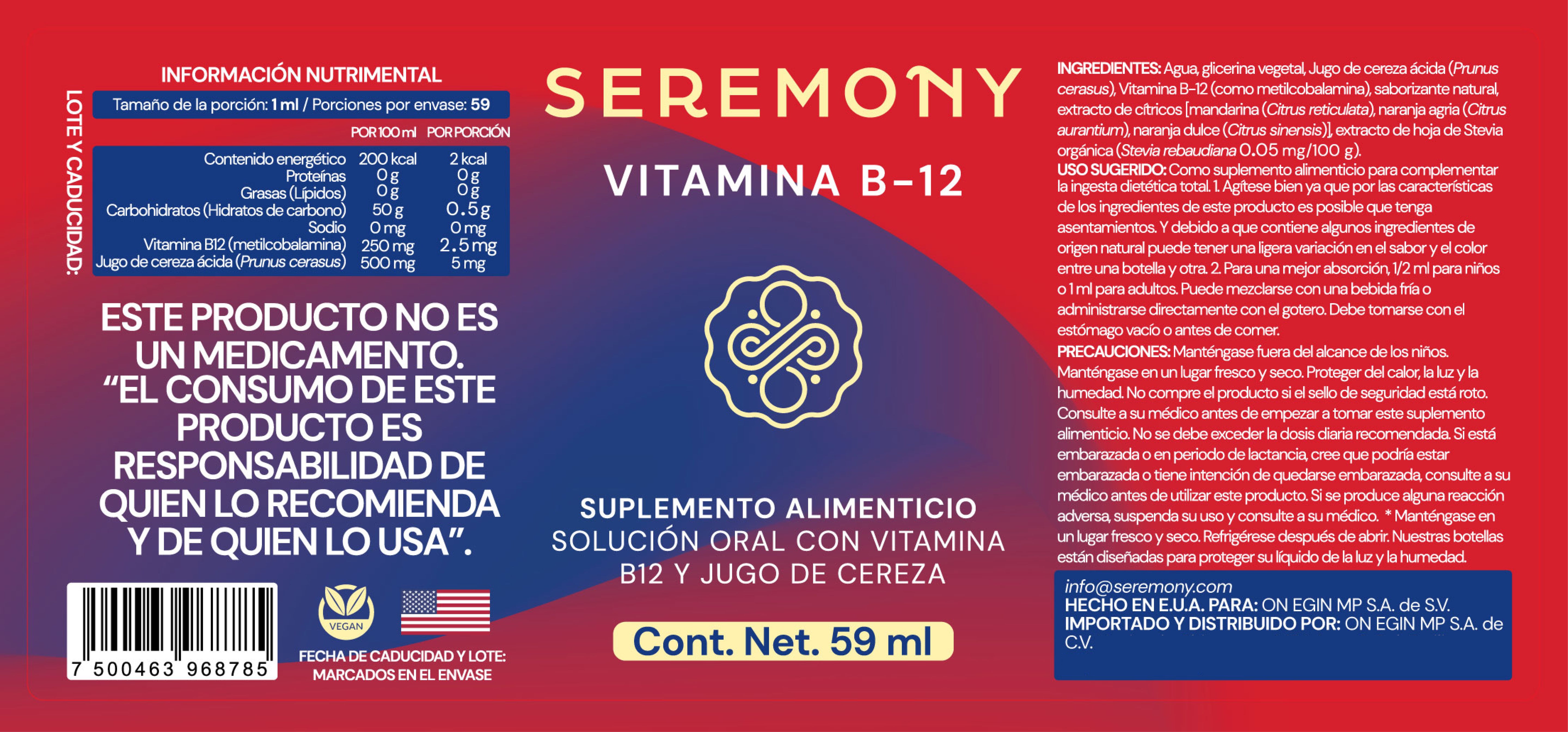 Vitamina B12 | Suplemento líquido en gotas
