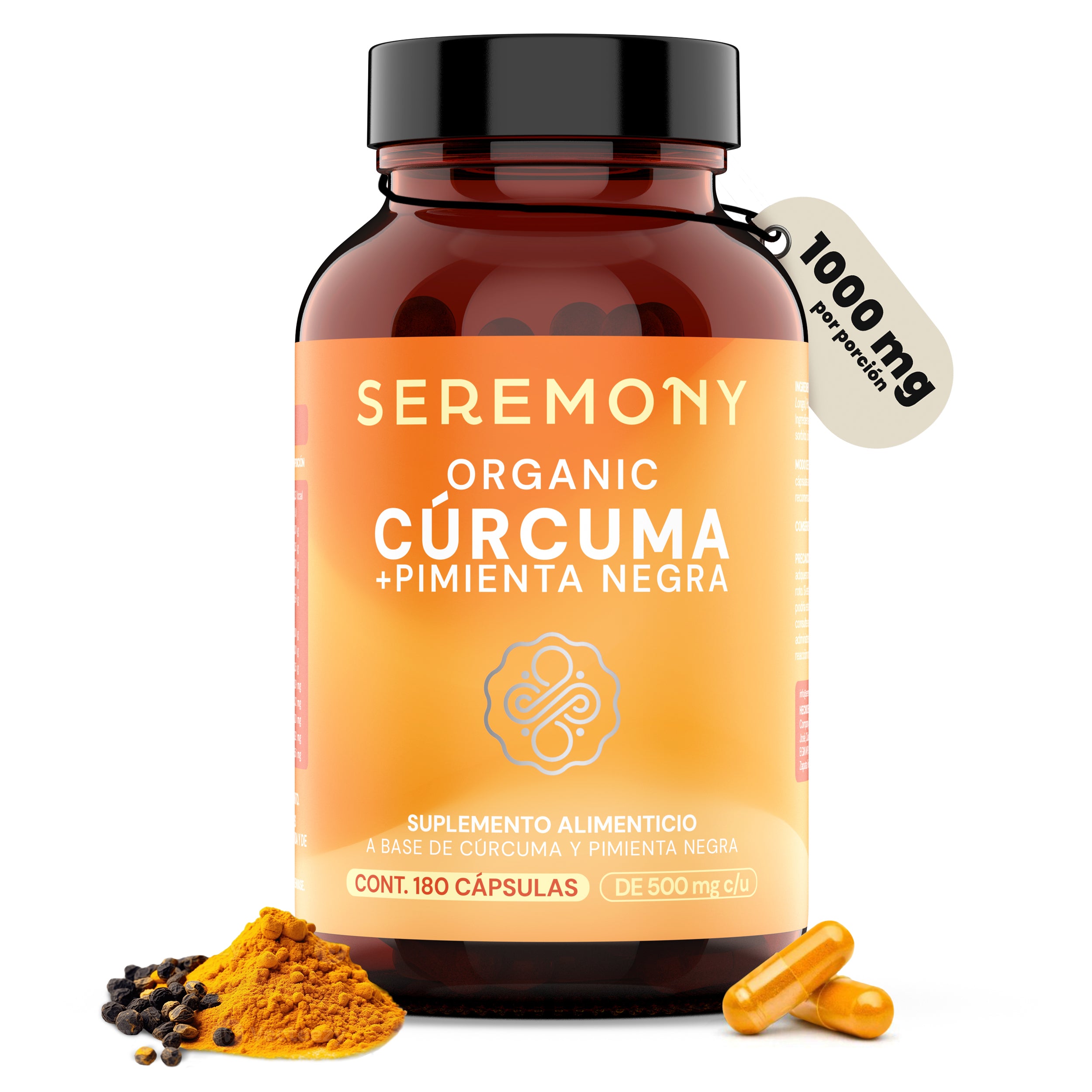 Cápsulas de Cúrcuma Orgánica y Pimienta Negra