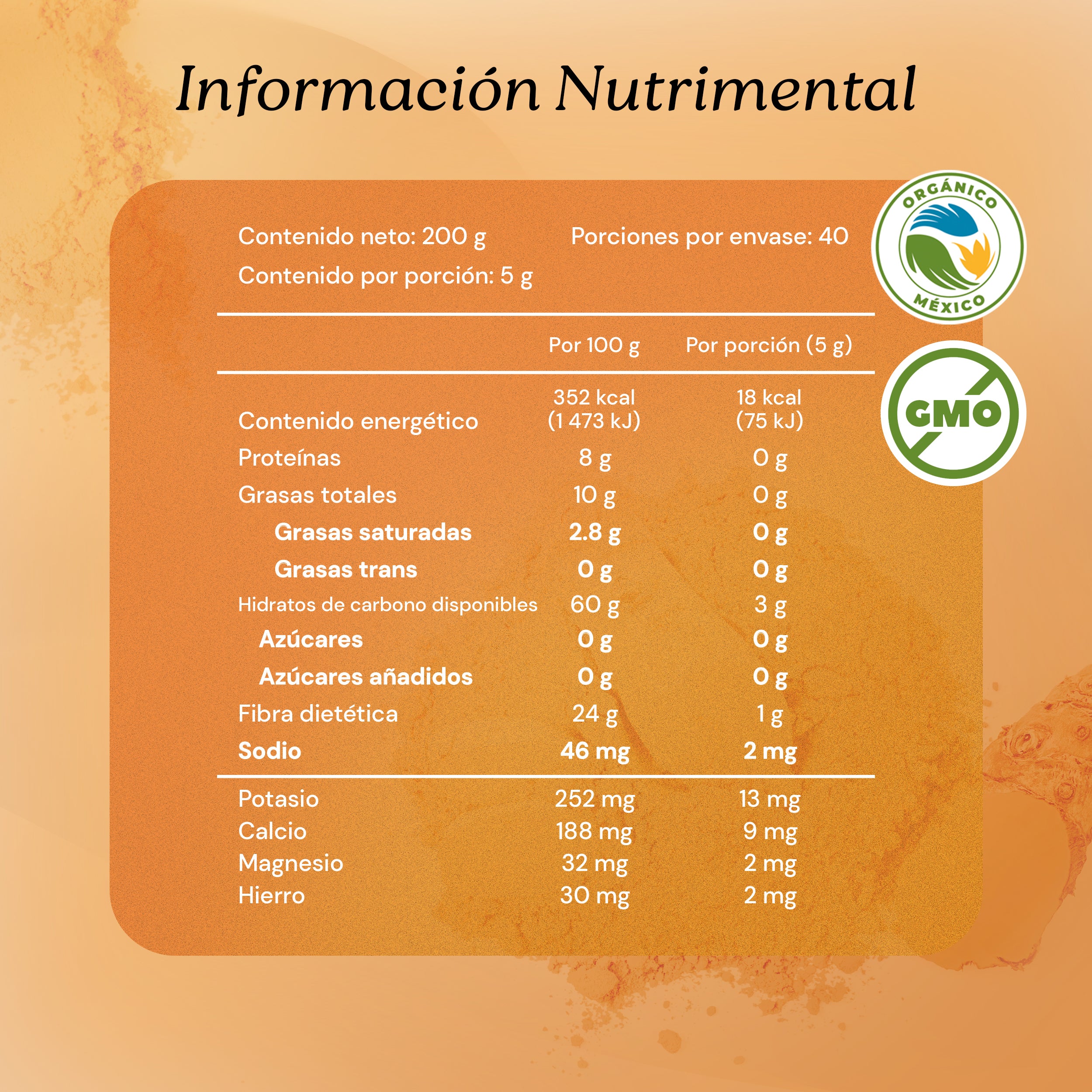 Cúrcuma Orgánica con Pimienta Negra 200 g