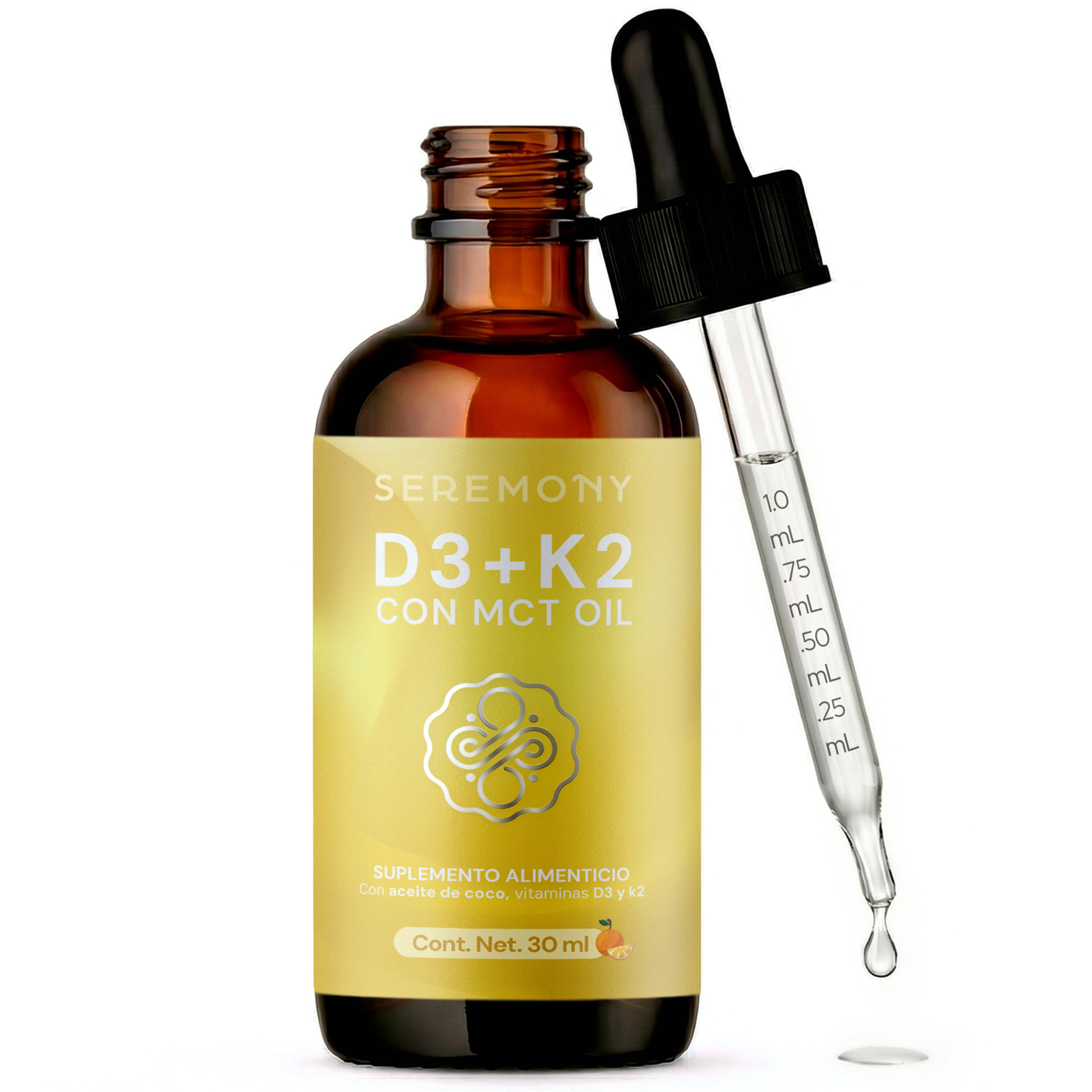 Vitamina D3 + K2 en Gotas con Aceite de Coco MCT Orgánico