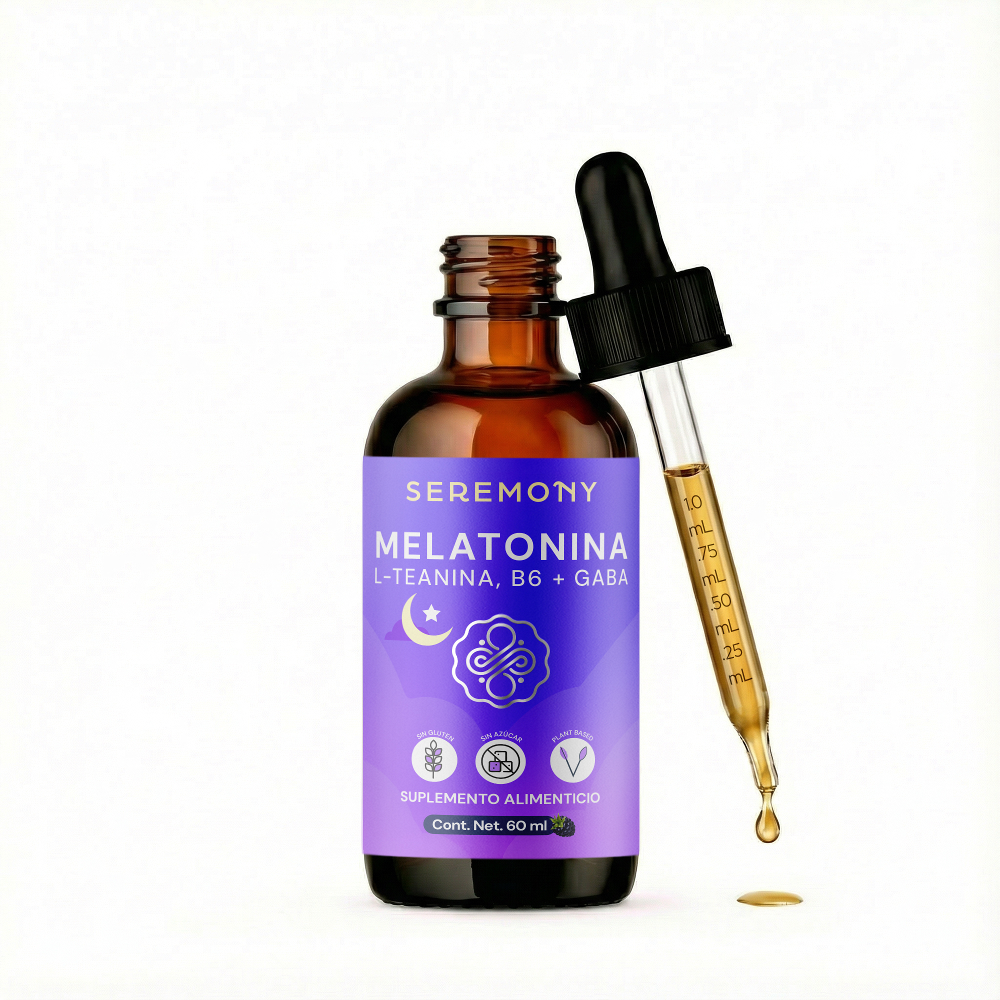 Melatonina Líquida con L-Teanina, B6 y GABA | Sin Azúcar | Vegana